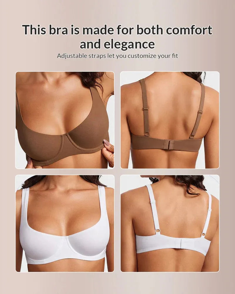 Underwire Support Seamless Balconette Bra