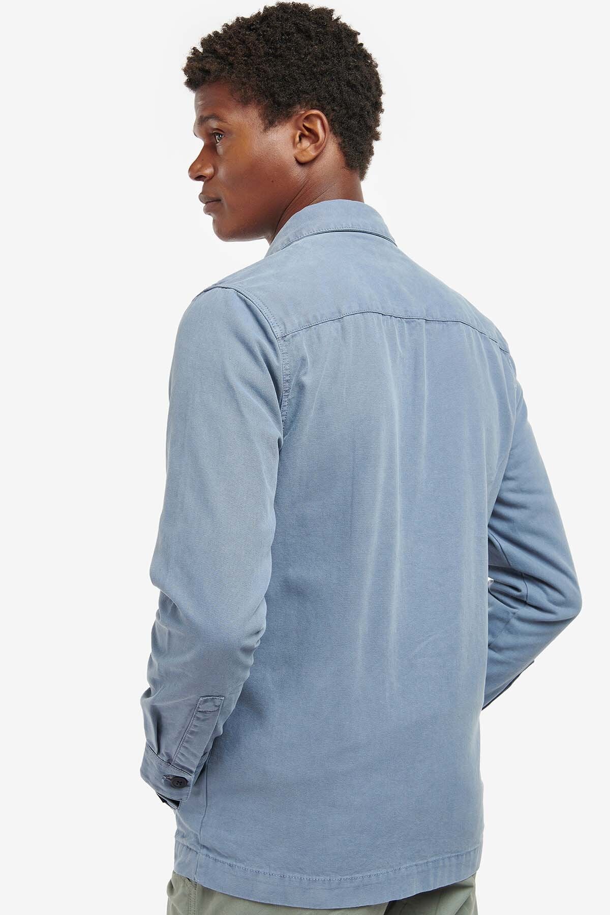 Washed Cotton Overshirt - WASHED BLUE