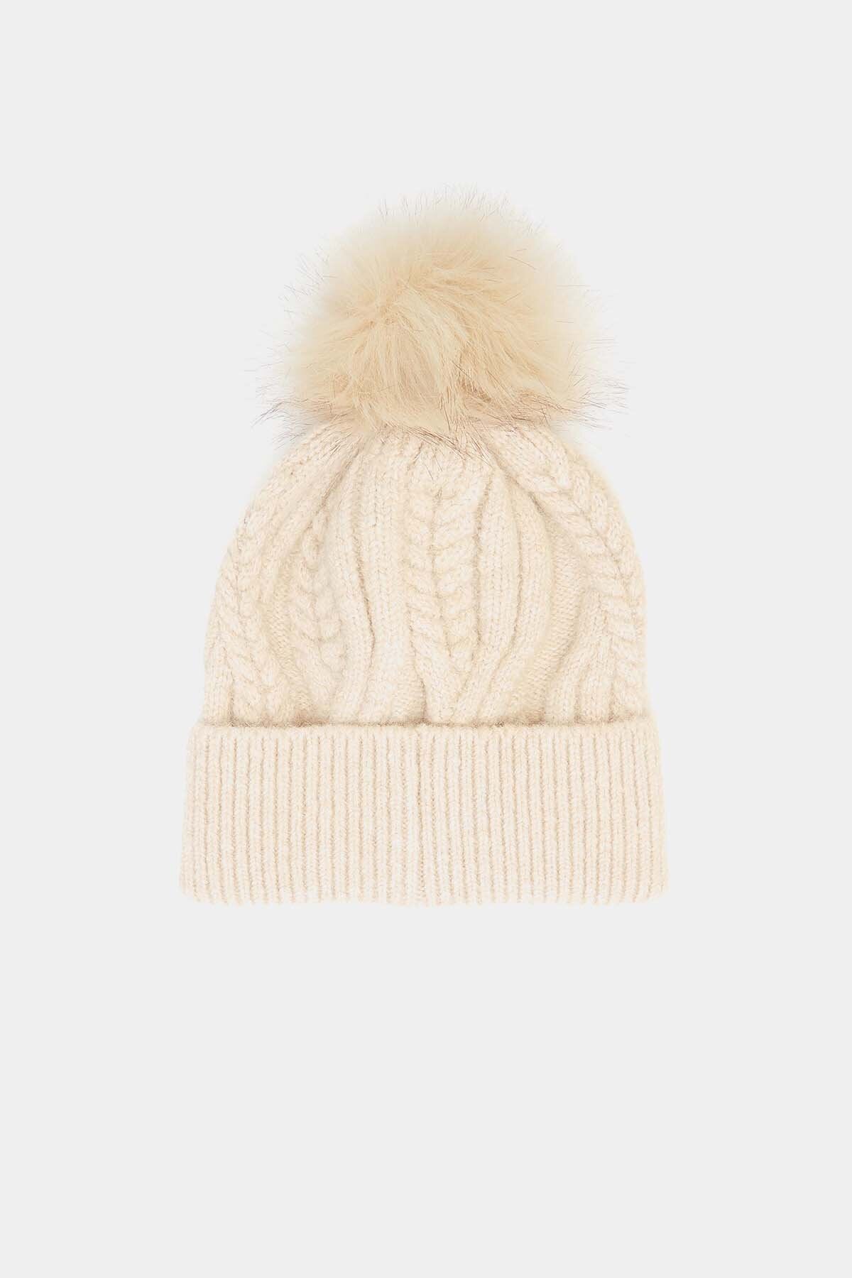 Elsdon Cable-Knit Beanie - EGGSHELL