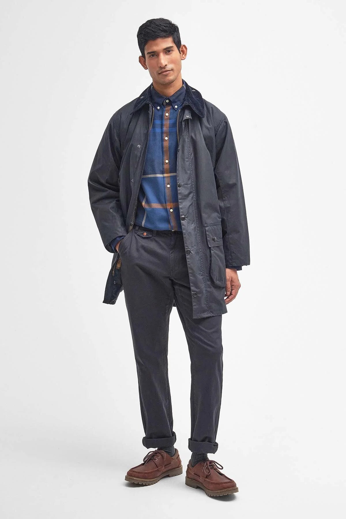 Border Wax Jacket - NAVY