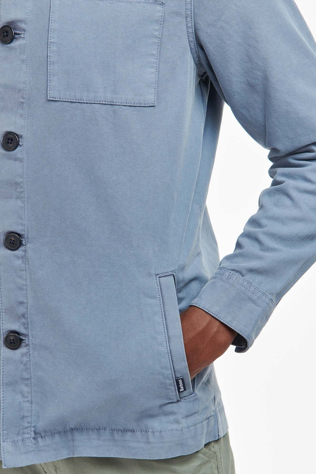 Washed Cotton Overshirt - WASHED BLUE