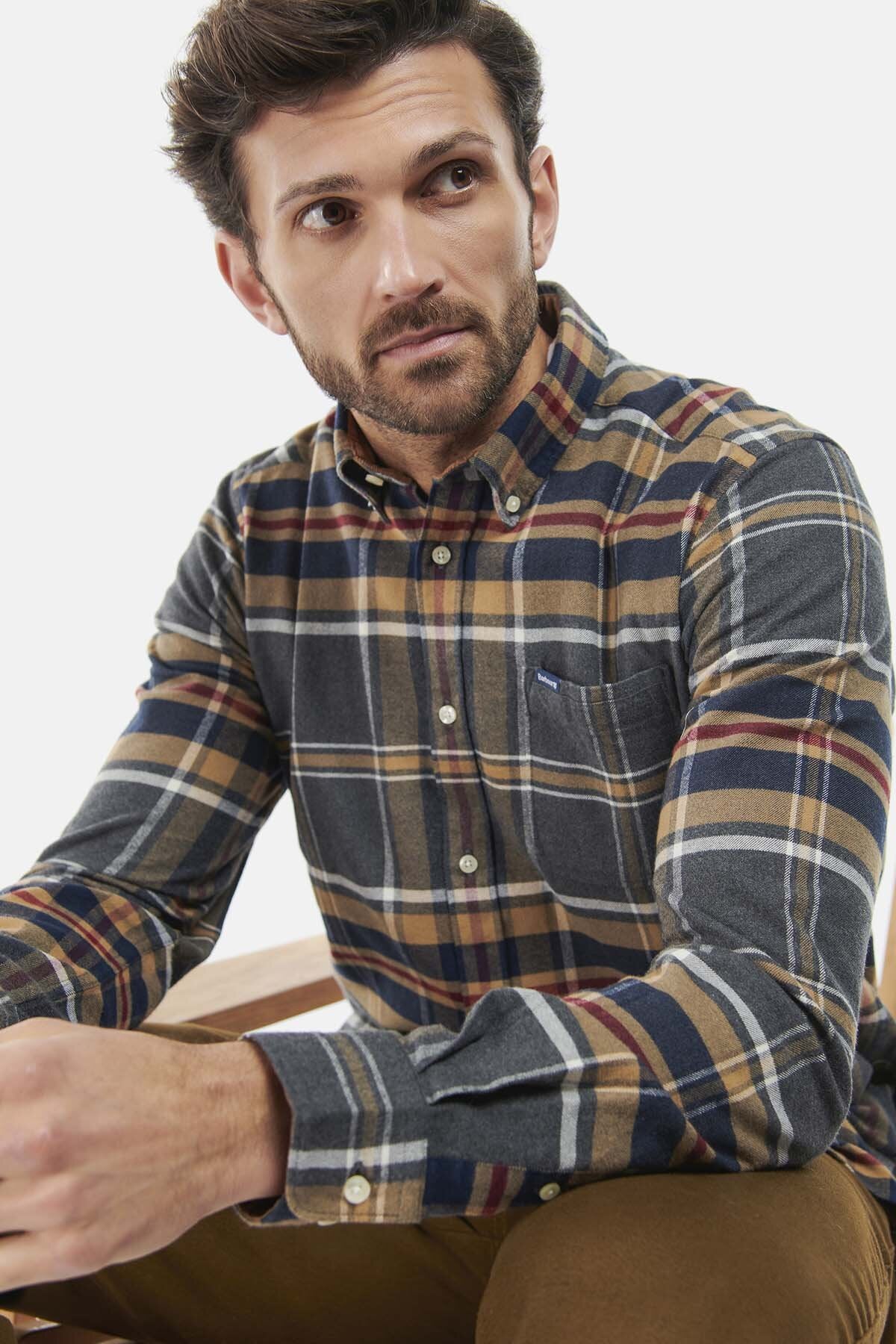 Ronan Check Shirt - GREY MARL