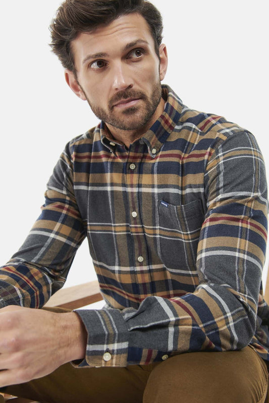 Ronan Check Shirt - GREY MARL