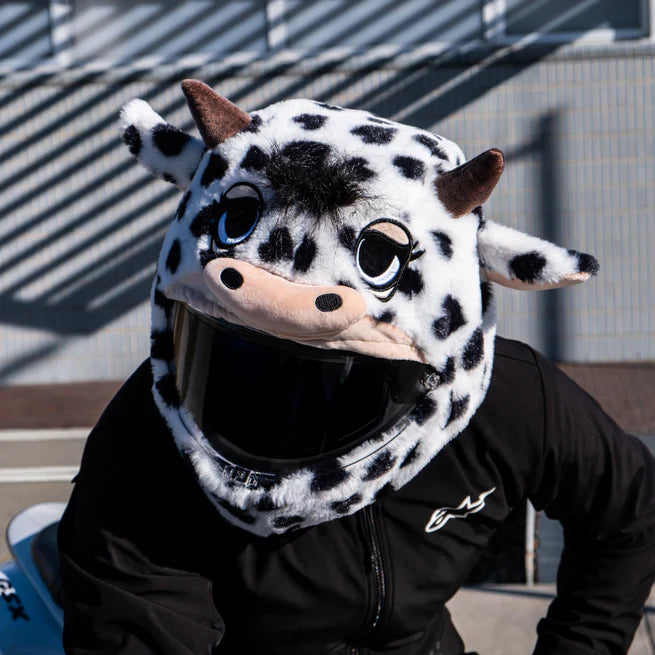Motorcycle Helmet Cover - Cow (Black & White)