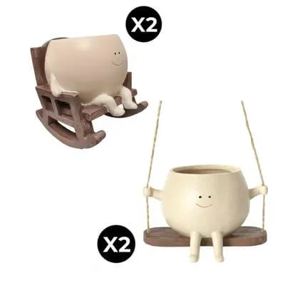 Cute Rocking Chair & Hanging Swing Plant Pots