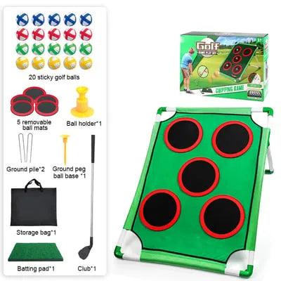 Golf Training Mat with Target and Stand