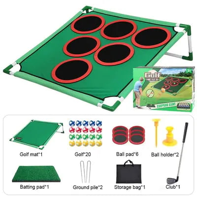 Golf Training Mat with Target and Stand
