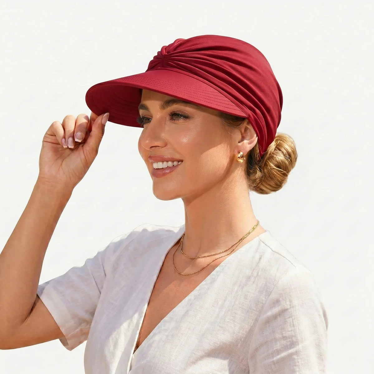 UPF 50+ Sun Visor Ponytail Hat