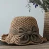 Straw Hat with Retro Bow