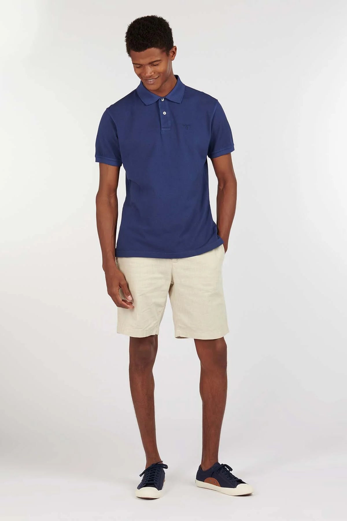 Washed-Out Sports Polo Shirt - NAVY