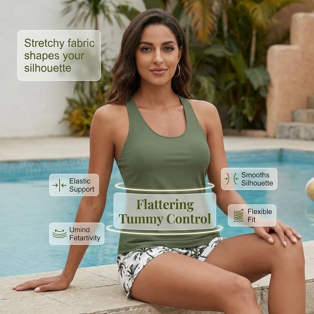 ⏰LAST DAY 49% OFF - 3 Piece Tankini with Shorts 🔥