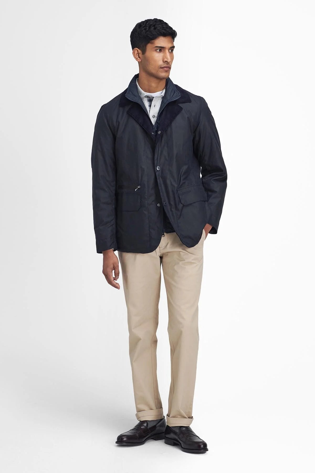 Craster Waxed Jacket - NAVY