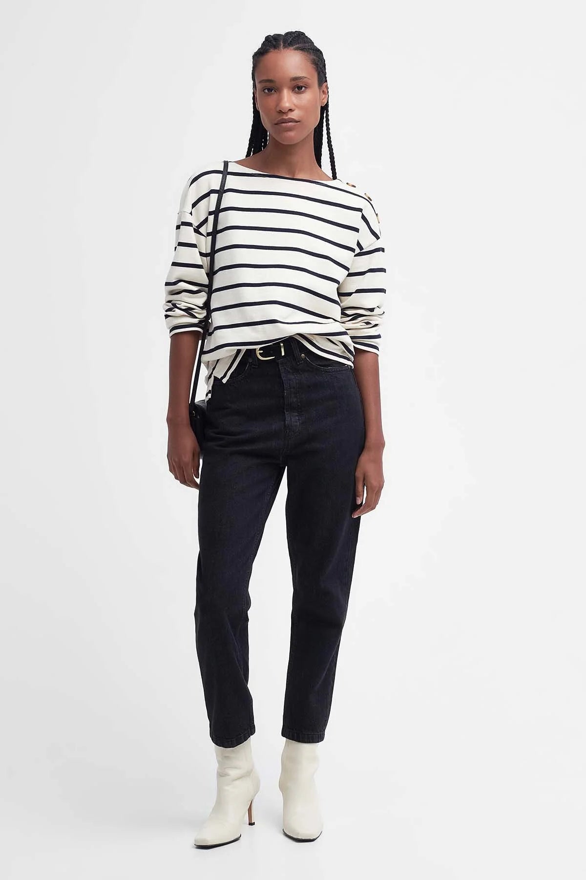 Caroline Striped Sweatshirt - ANTIQUE WHITE STRIPE