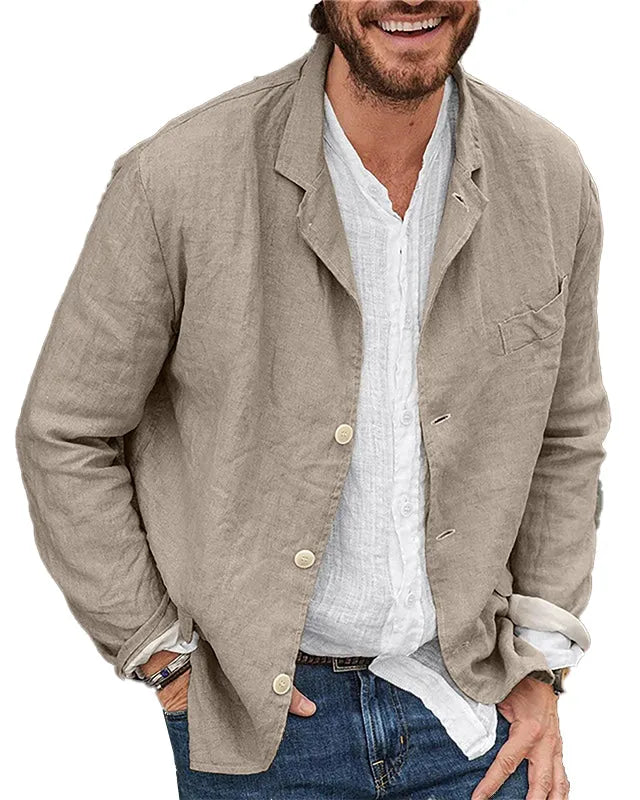 Men's Daily Casual Loose Cotton Linen Coat