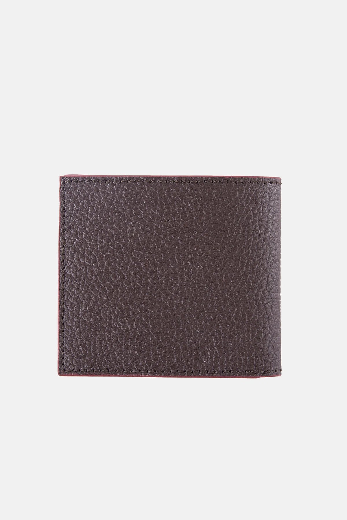 Grain Leather Billfold Wallet - DARK BROWN