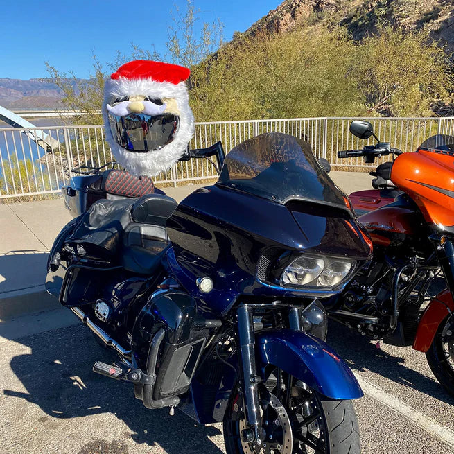 Motorcycle Helmet Cover - Santa