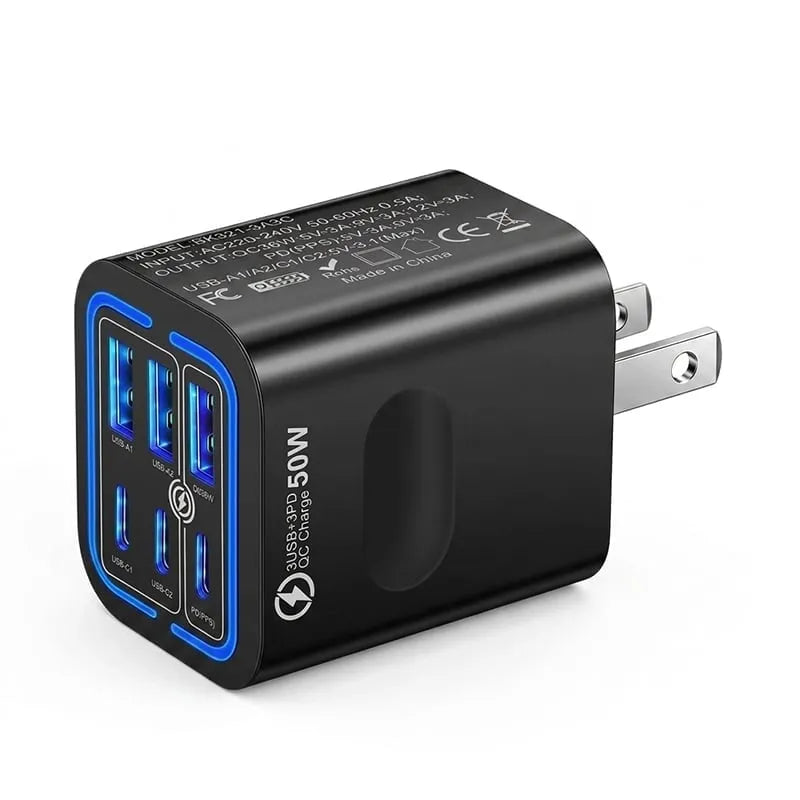 50W Multi-Port USB Fast Charger