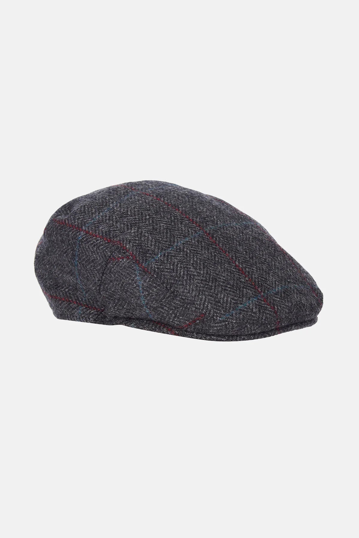 Crieff Flat Cap - CHARCOAL/RED/BLUE