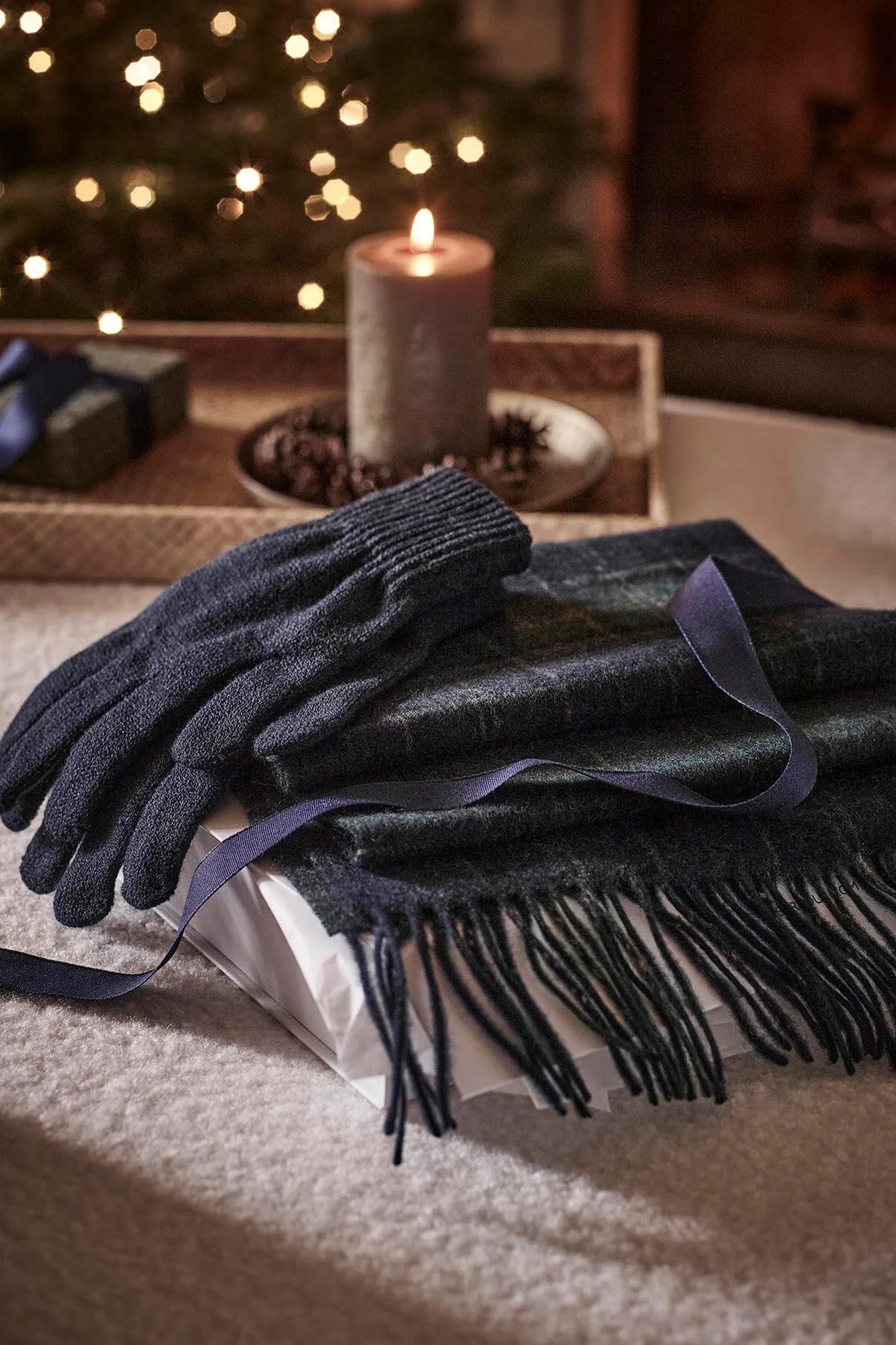 Tartan Scarf & Glove Gift Set - GREEN LOCH TARTAN