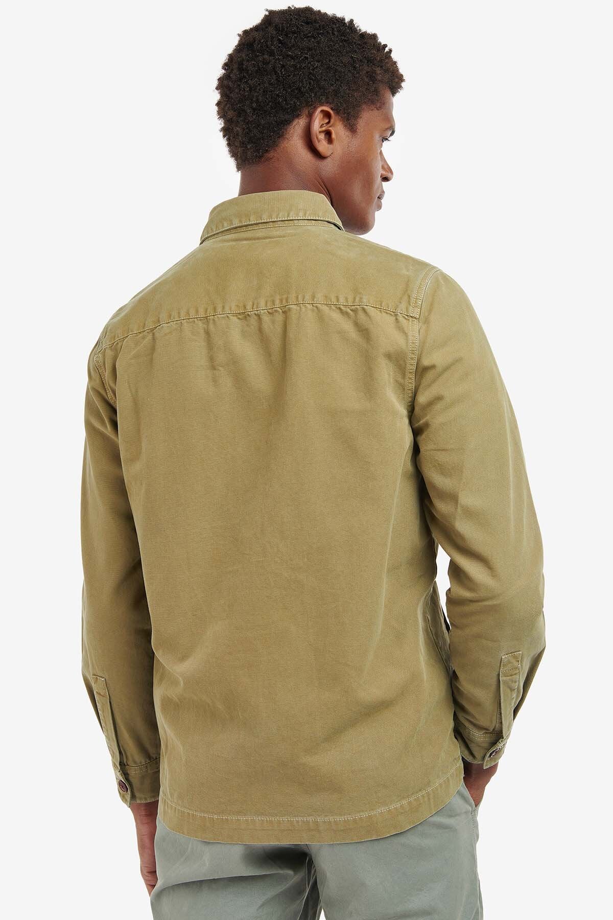 Washed Cotton Overshirt - BLEACHED OLIVE