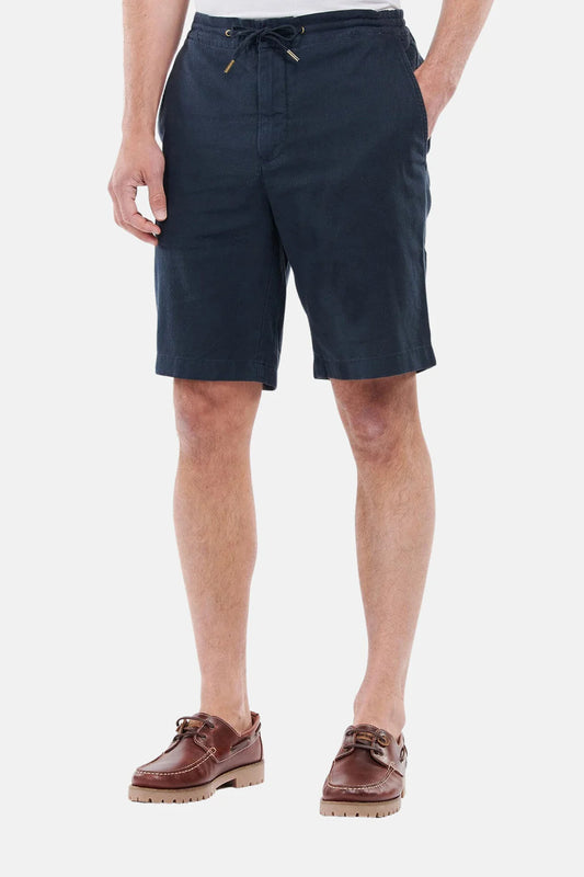 Linen Cotton Mix Shorts - CITY NAVY