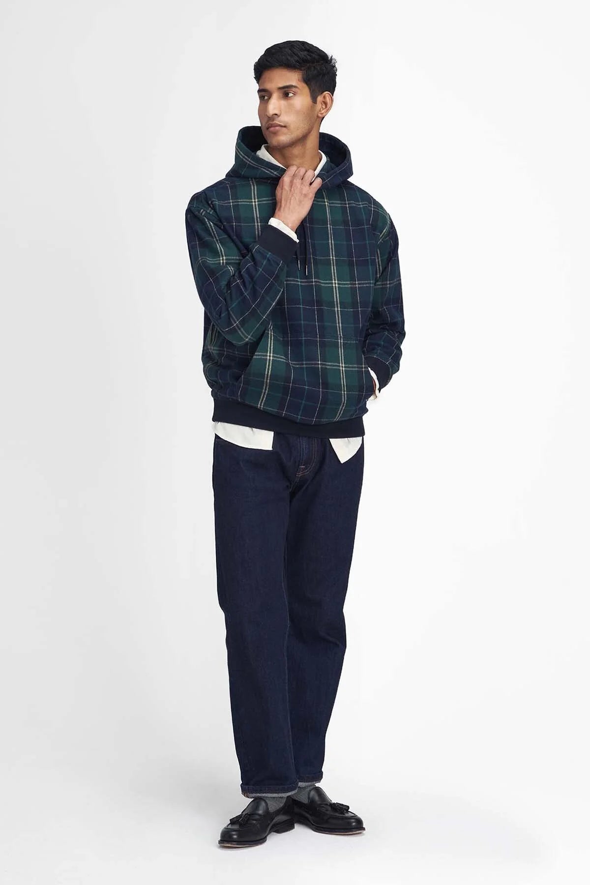 Brough Tartan Hoodie - GREEN LOCH TARTAN
