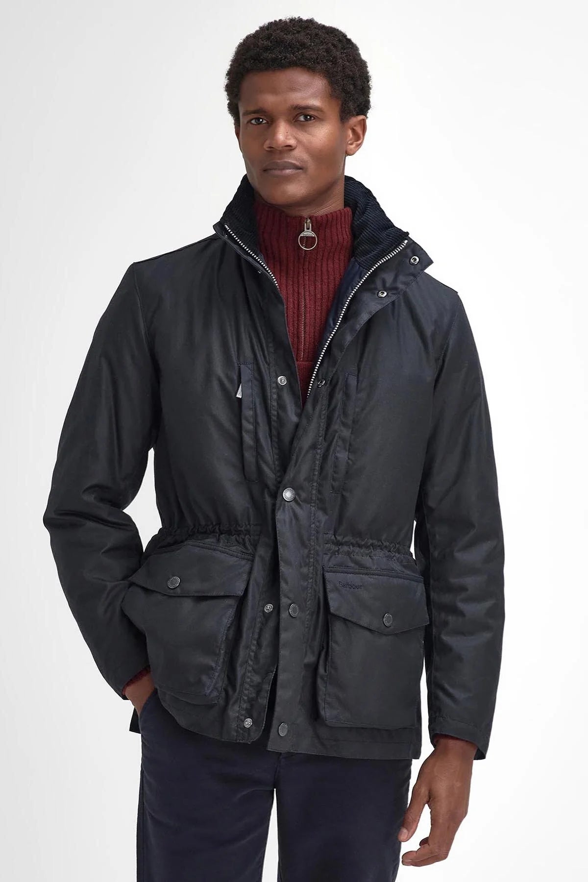Falstone Waxed Jacket - NAVY