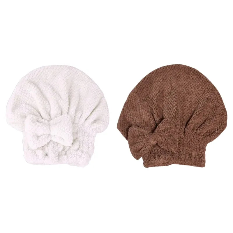🧢Coral velvet cute bow bath cap