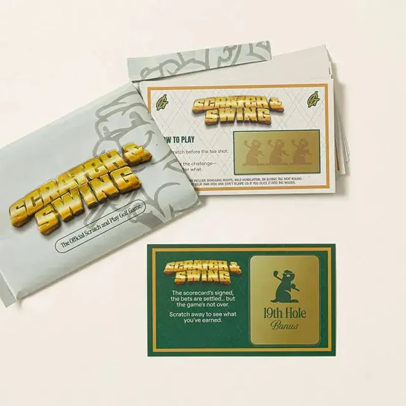 🏌🎁 Golf Scratch & SwingTM – Scratch-Off Golf Challenge Card Game | 3 Packs Included (57 Total Cards)