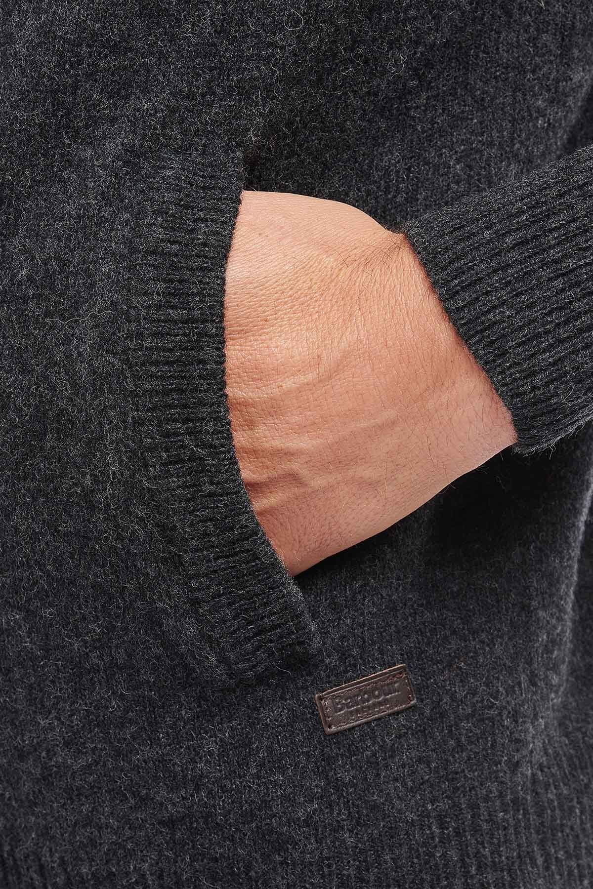 Patch Zip Through - CHARCOAL MARL