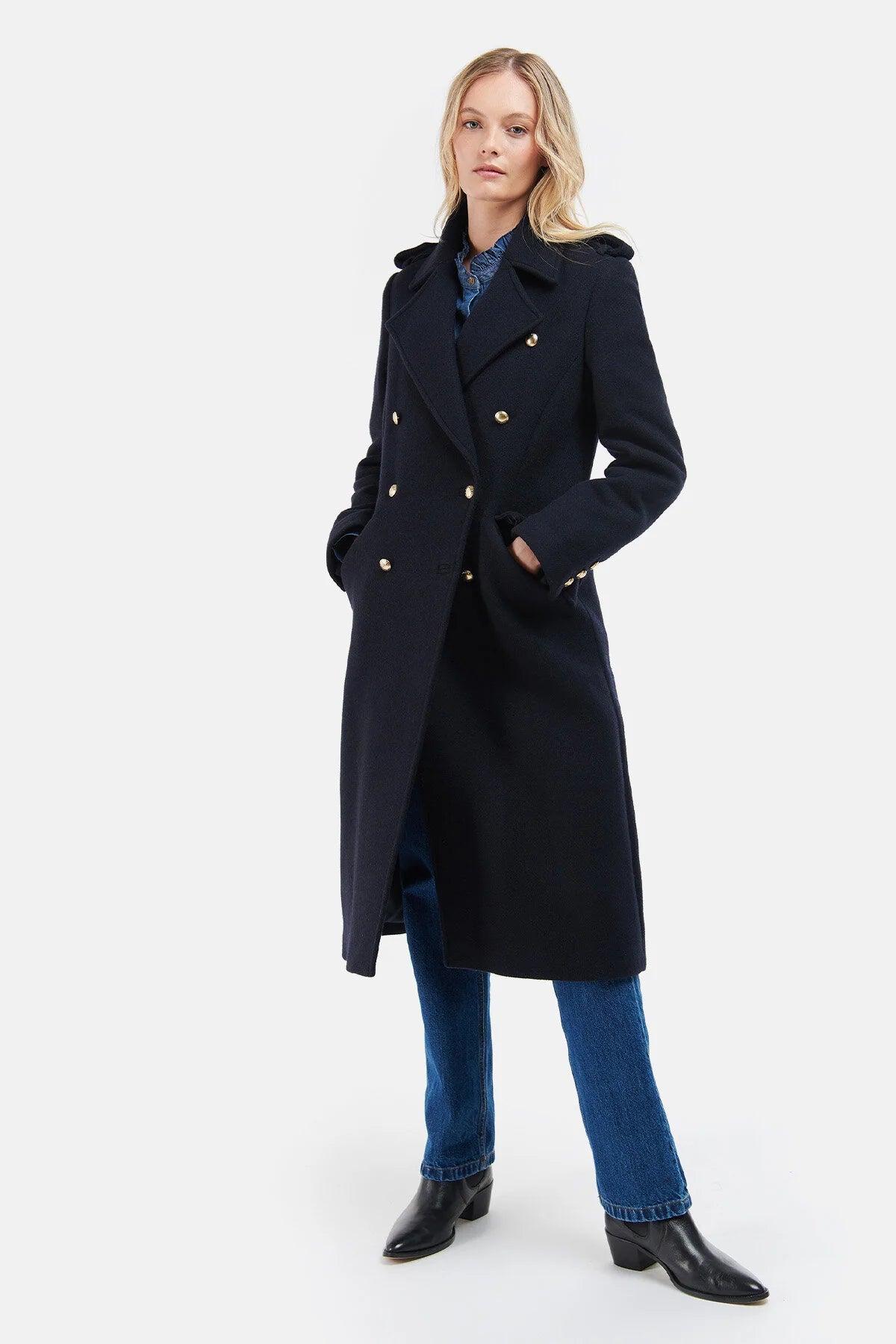 Inverraray Wool Coat - NAVY