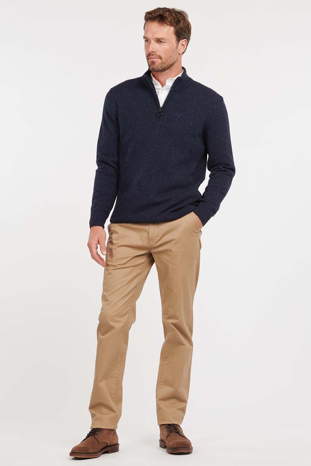 Essential Tisbury Half Zip Knitted Jumper - NAVY