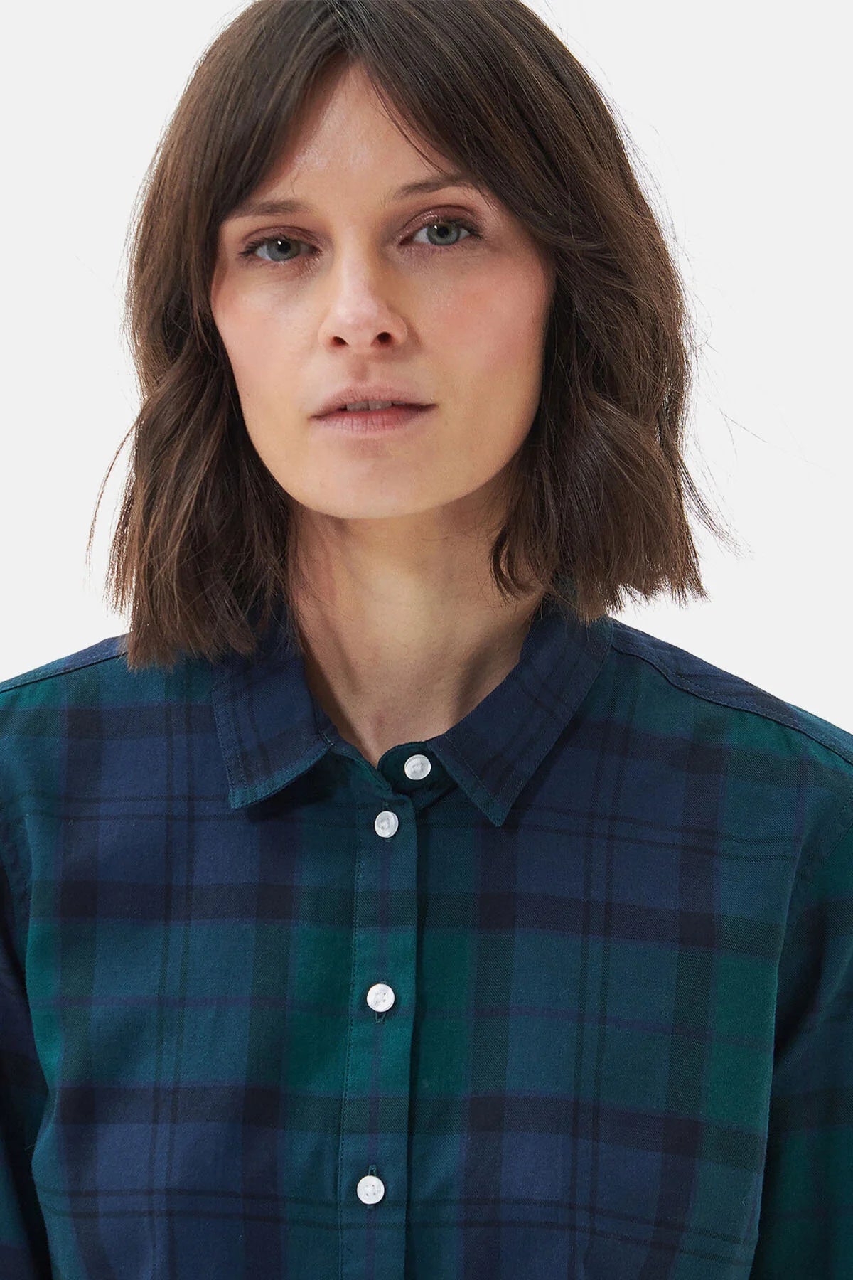 Bredon Shirt - BLACK/SAGE TARTAN
