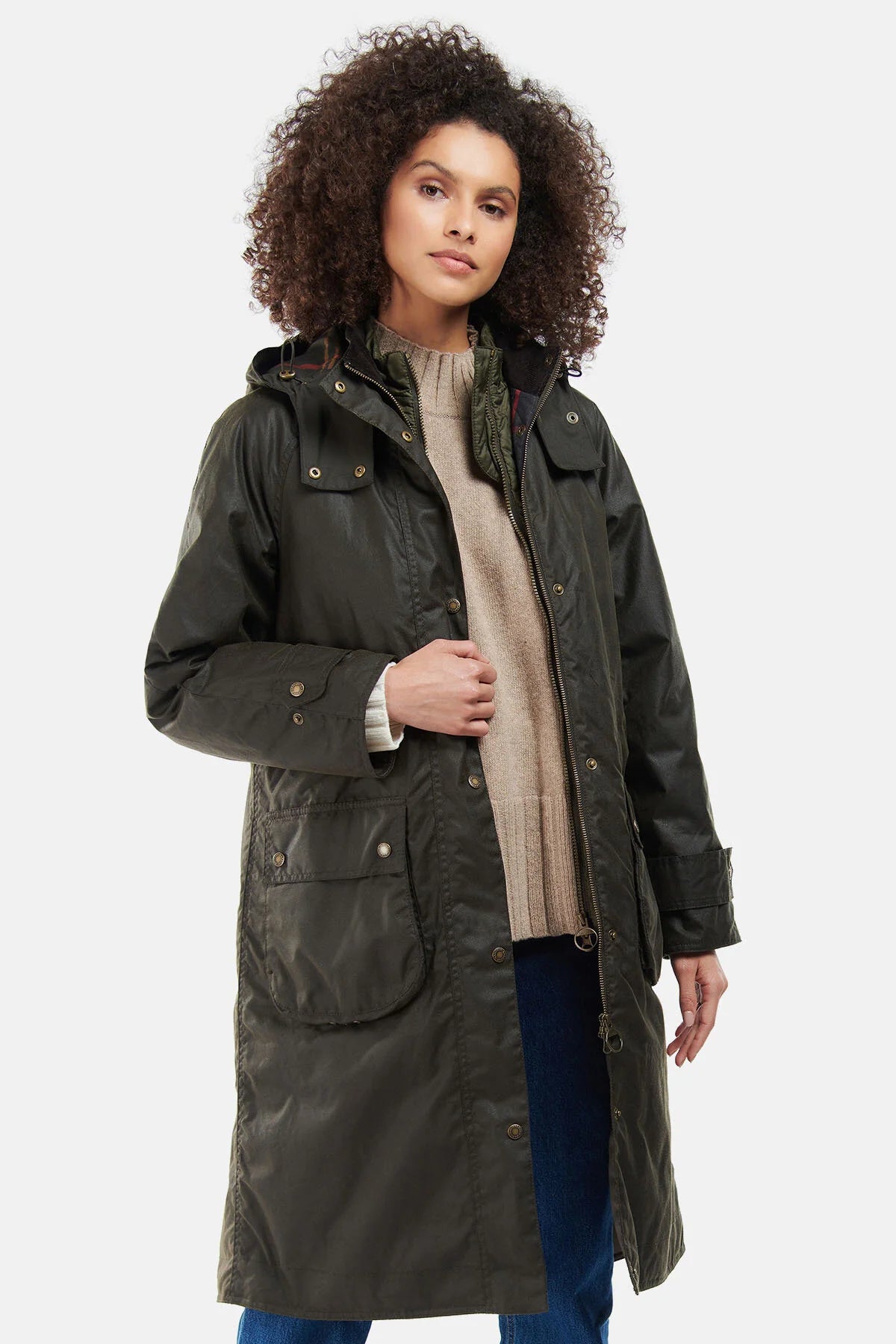 Long Cannich Wax Jacket - OLIVE/CLASSIC