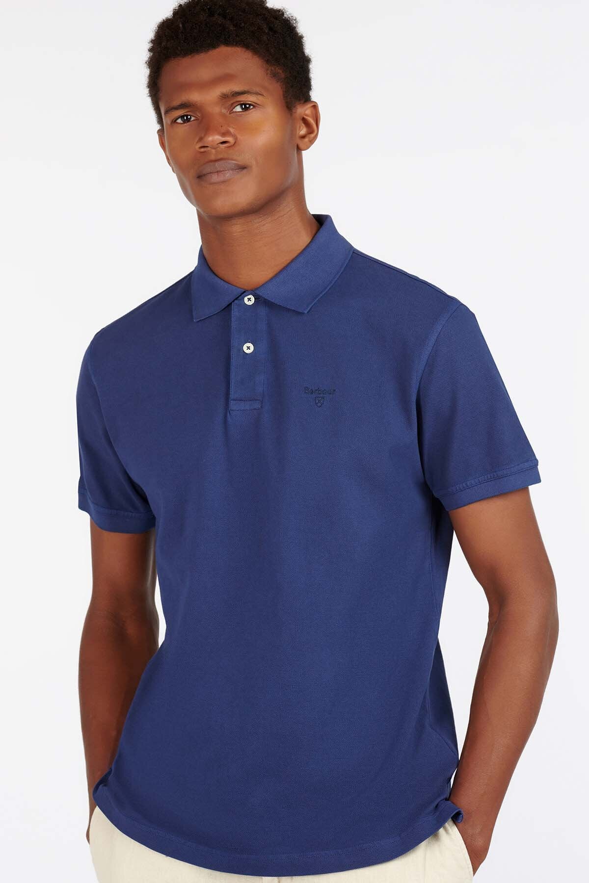 Washed-Out Sports Polo Shirt - NAVY