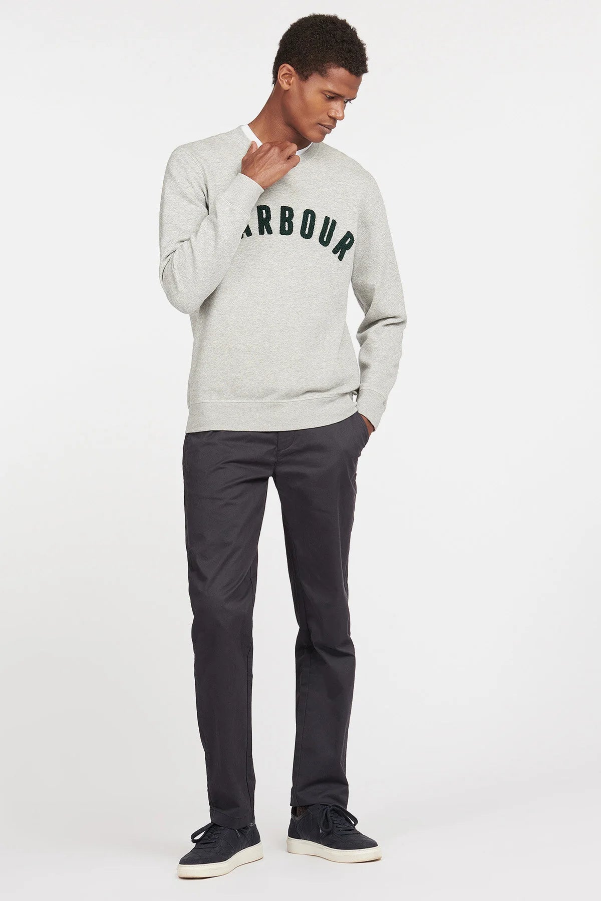 Prep Logo Crew Sweatshirt - GREY MARL