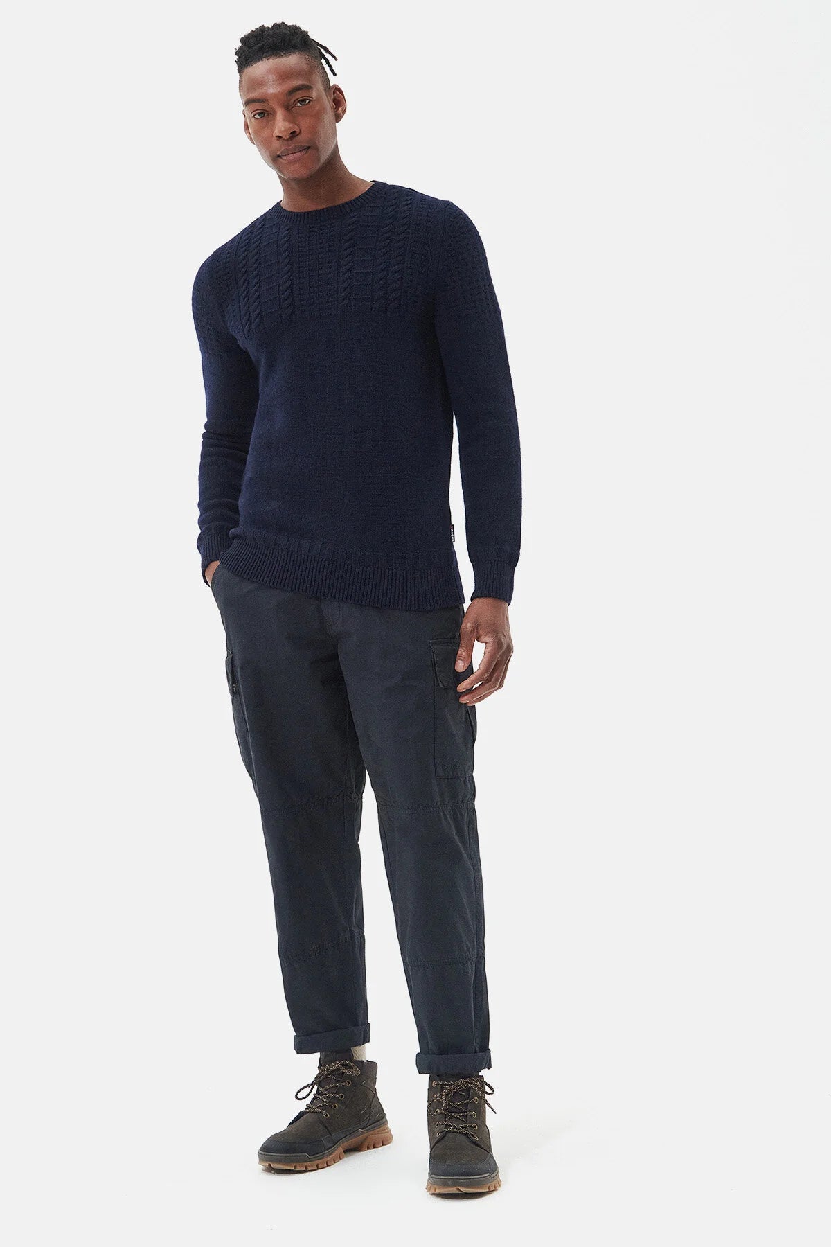 Foremast Knitted Crew Neck Jumper - NAVY