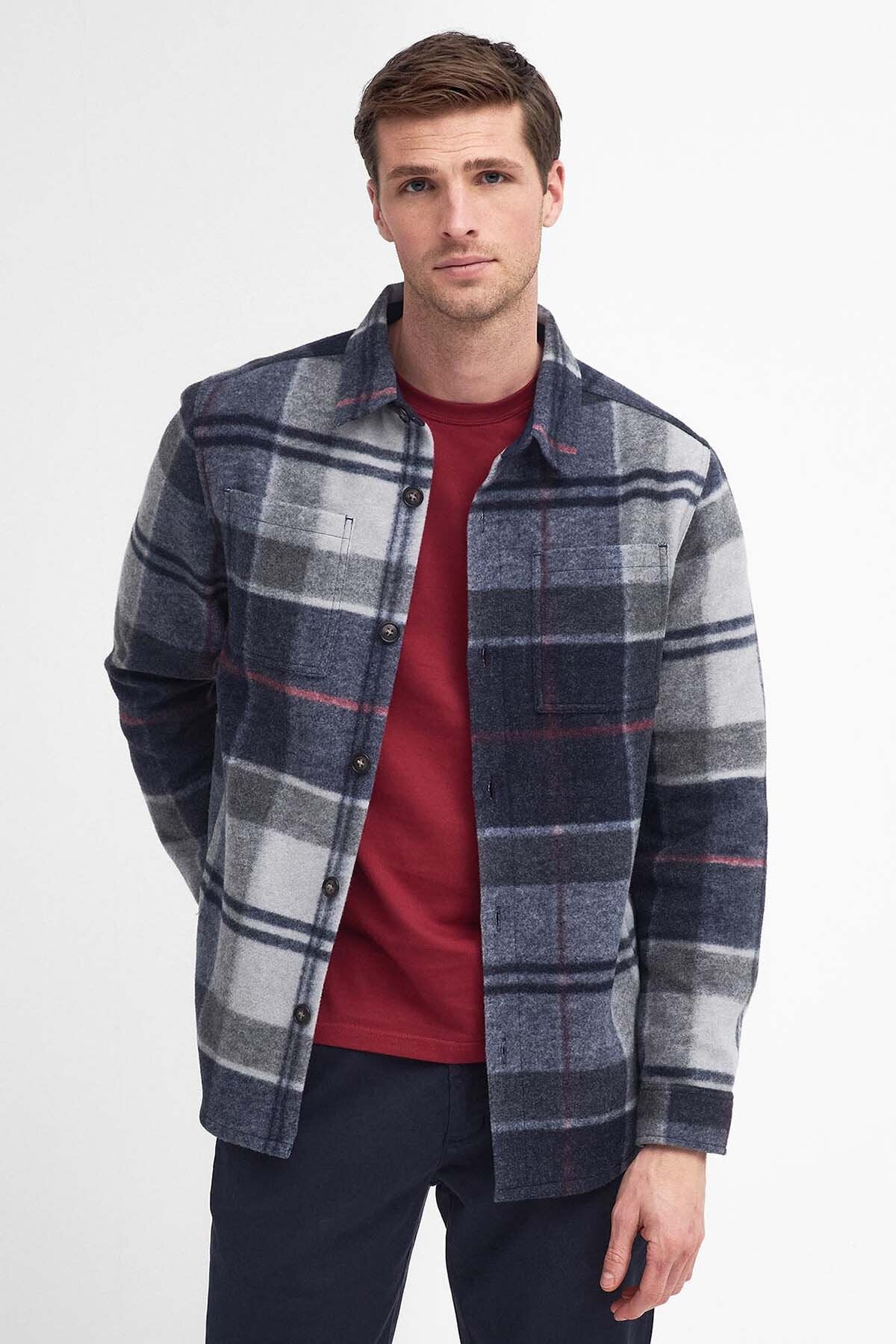 Chapter Check Overshirt - BLUE GRANITE