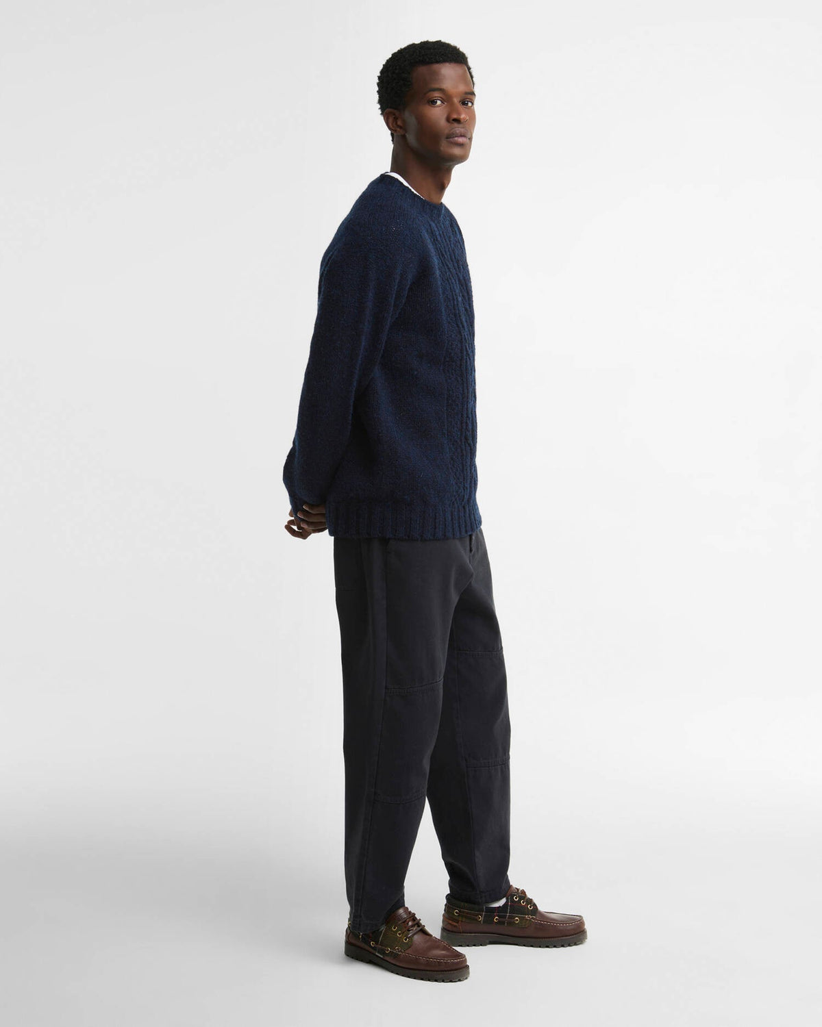 Made in Scotland Natural Yarn Cable-Knit Jumper