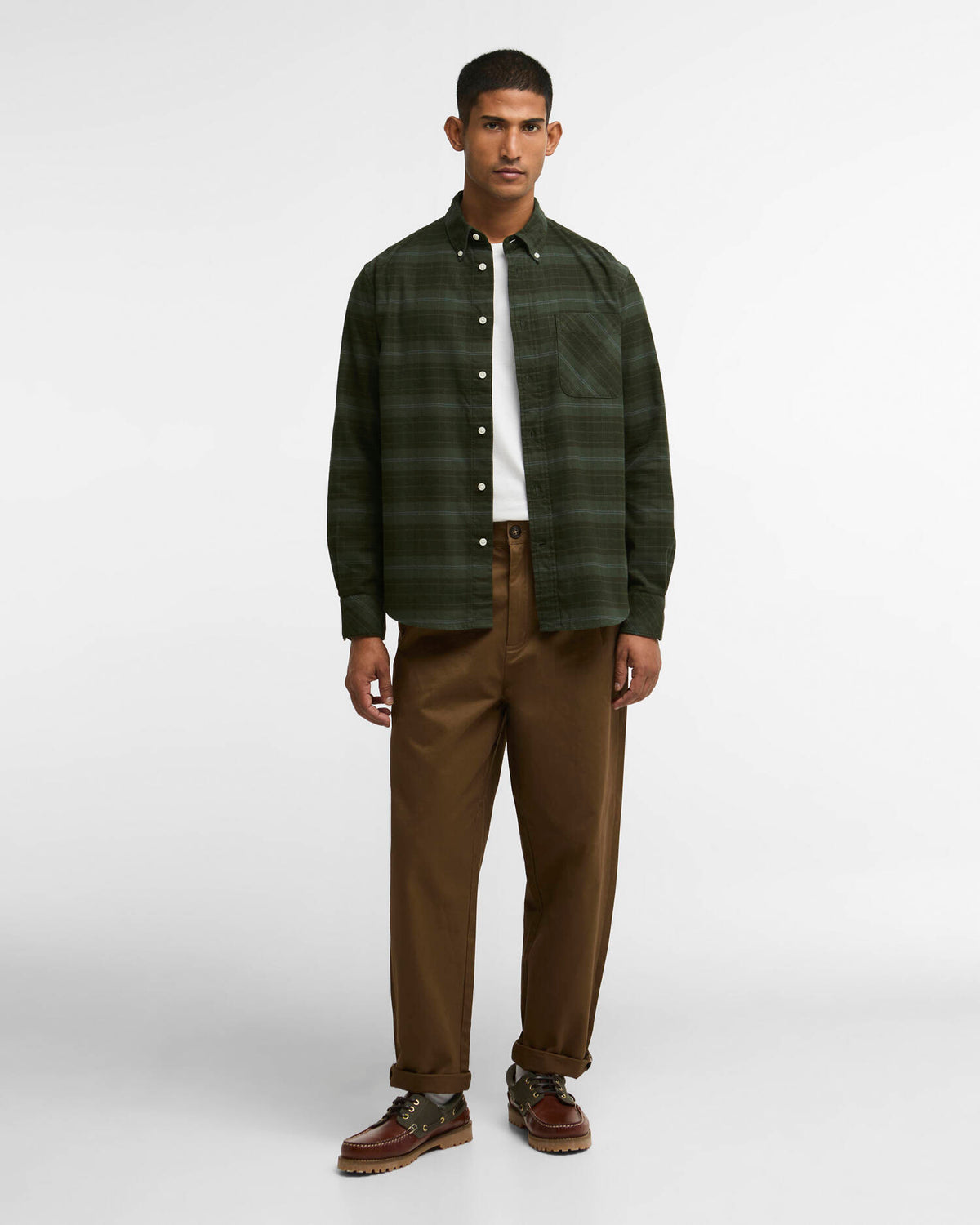 Mineral Tartan Authentic-Fit Long-Sleeved Shirt
