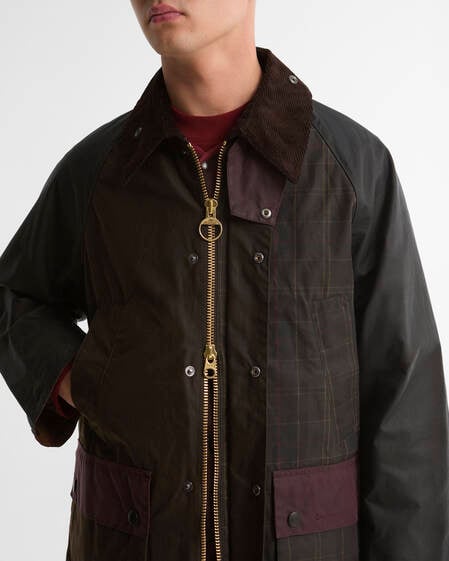 Patchwork Oversized Bedale Waxed Jacket