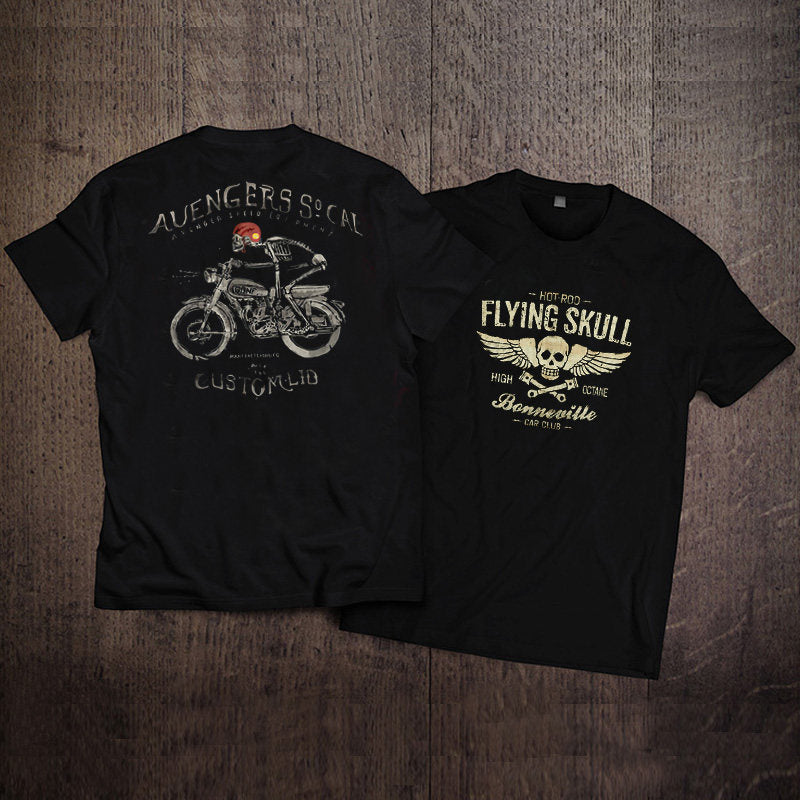Men's Pure Cotton Vintage Biker Graphic T-Shirt - T01