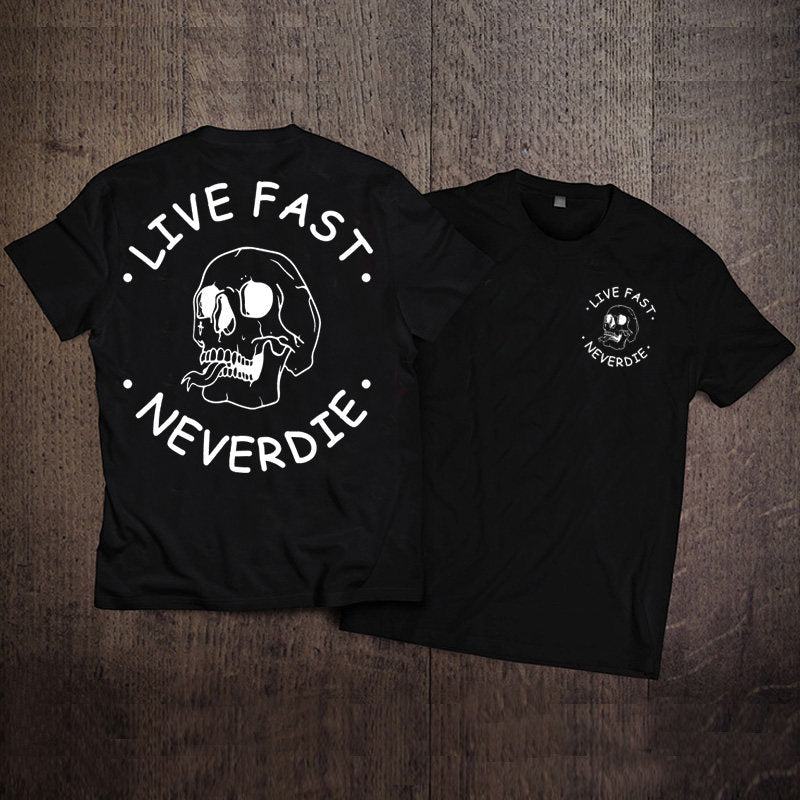 Men's Pure Cotton Vintage Biker Graphic T-Shirt - T03