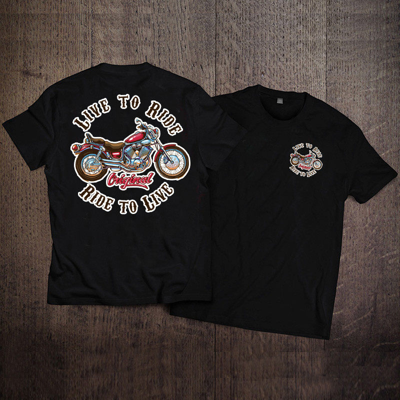 Men's Pure Cotton Vintage Biker Graphic T-Shirt - T03