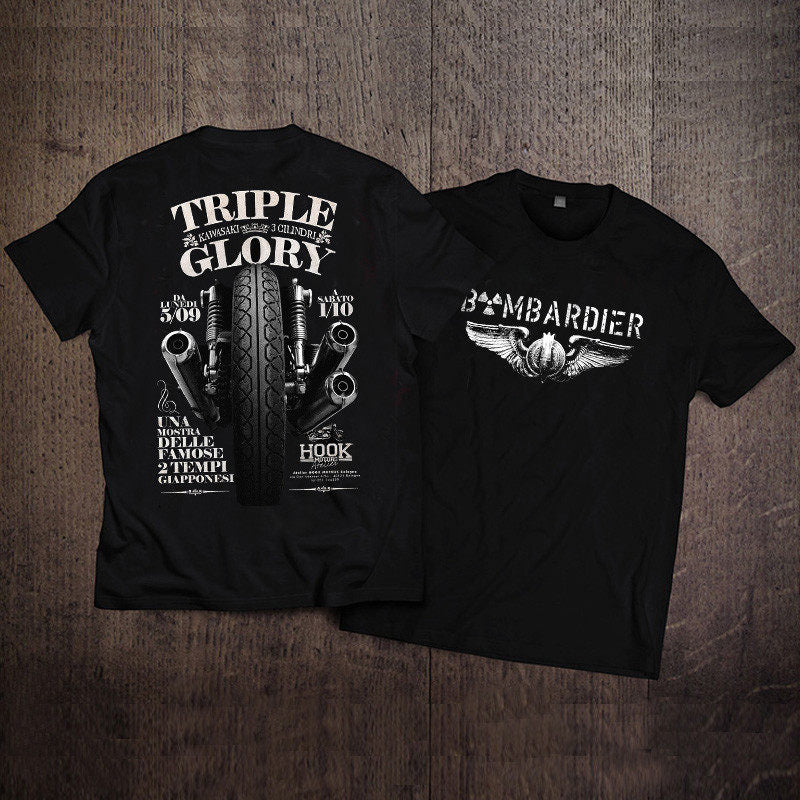 Men's Pure Cotton Vintage Biker Graphic T-Shirt - T03