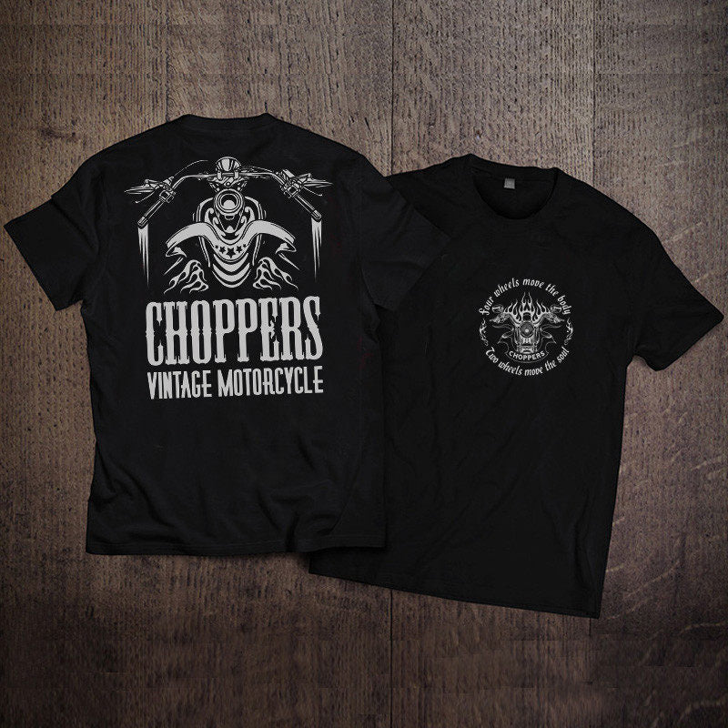 Men's Pure Cotton Vintage Biker Graphic T-Shirt - T03