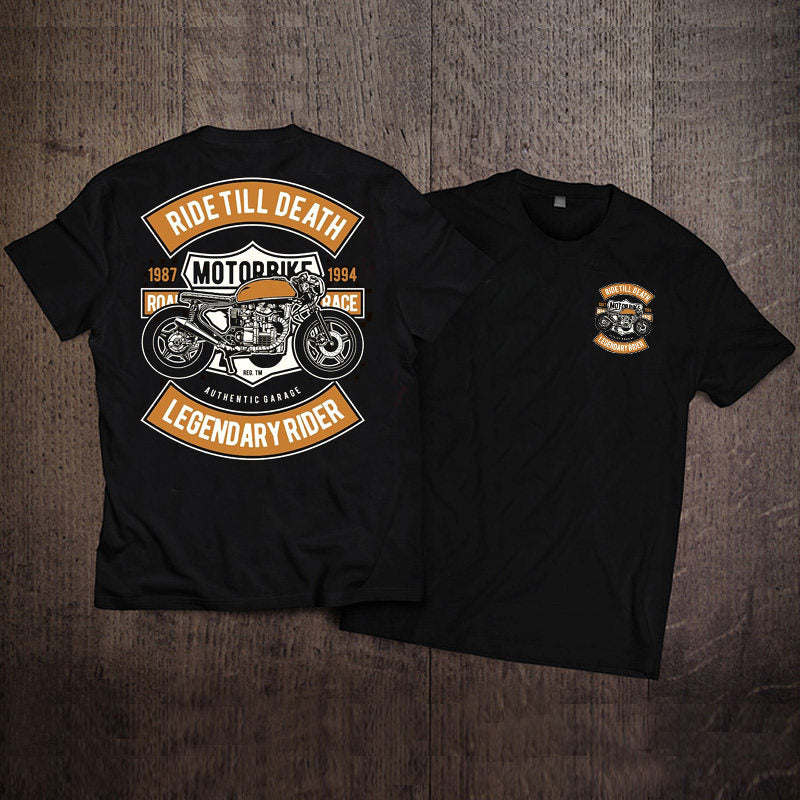 Men's Pure Cotton Vintage Biker Graphic T-Shirt - T03