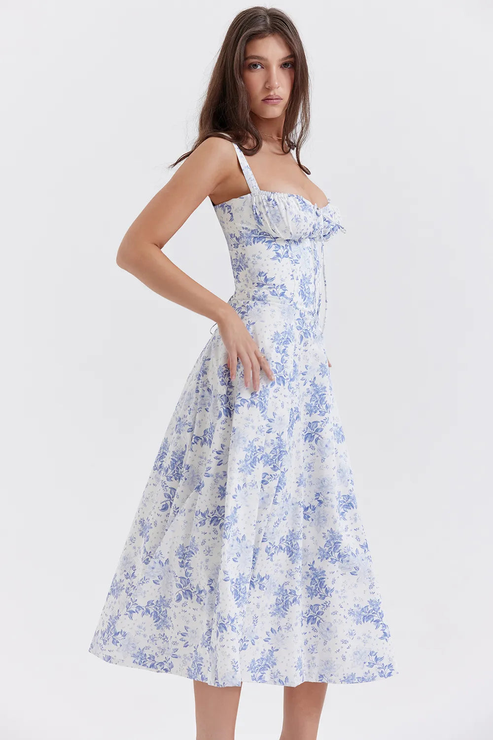 PRINT BUSTIER SUNDRESS
