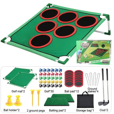 Golf Training Mat with Target and Stand