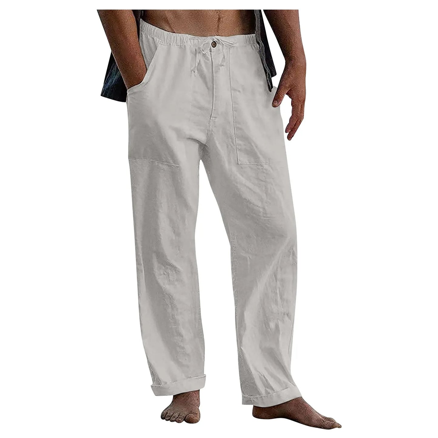 🔥Men's linen beach casual loose-fitting pants